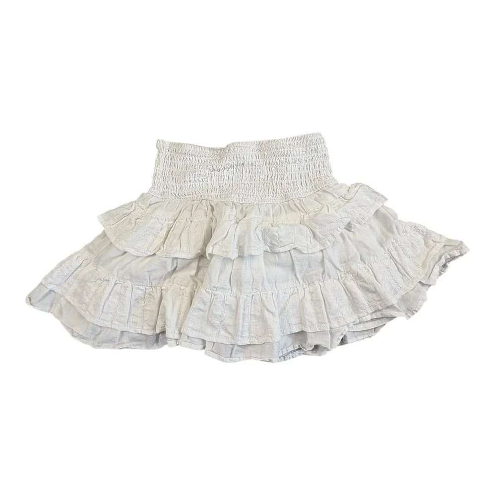 Art and Class Girls Size White Eyelet Smocked Layered Ruffle‎ Skirt M (8)